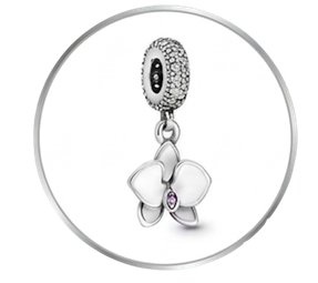 Dije de orquídea en plata 925